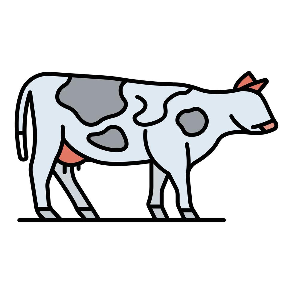 vector de contorno de color de icono de vaca