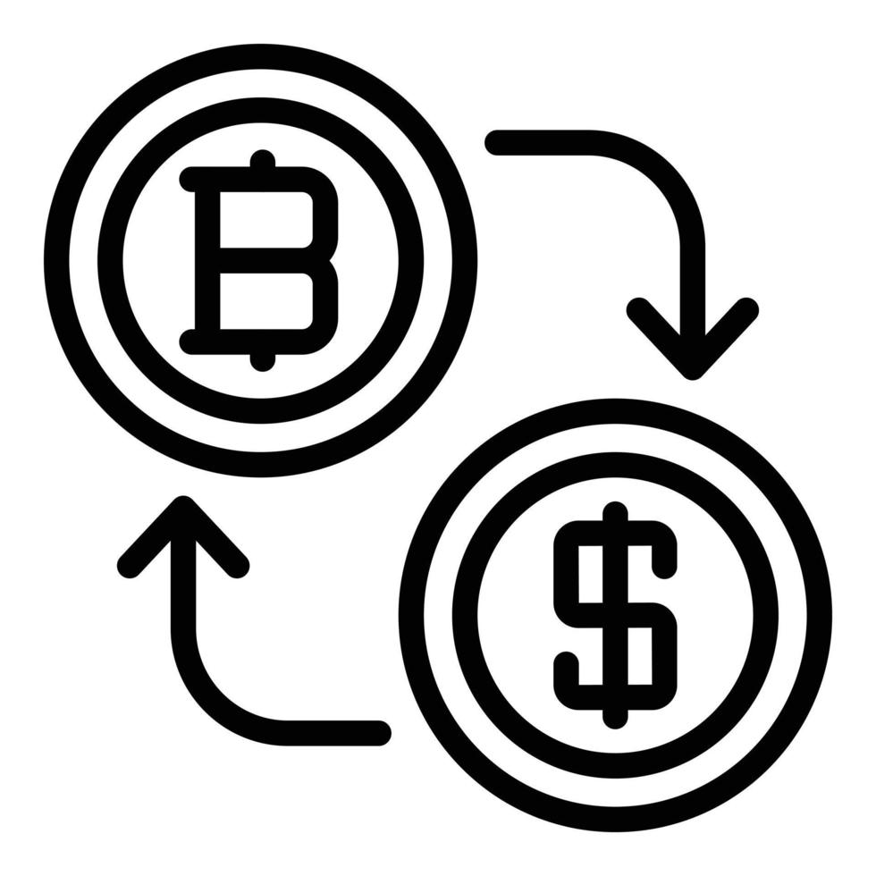 icono de cambio de dinero, estilo de contorno vector