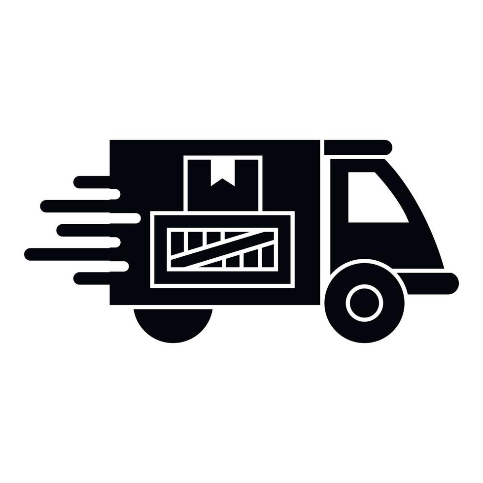 Truck parcel delivery icon, simple style vector