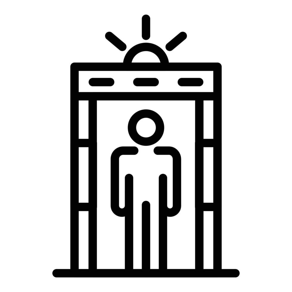 icono de la puerta del escáner, estilo de esquema vector