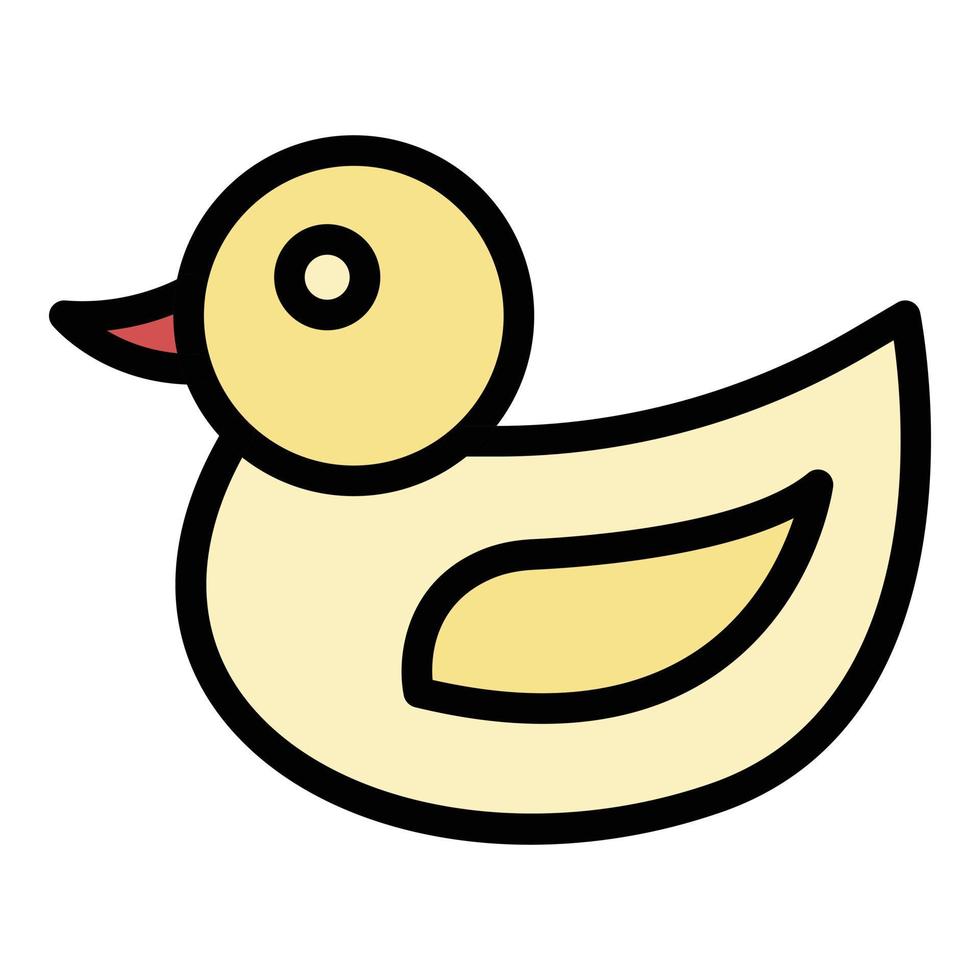 vector de contorno de color de icono de pato de goma