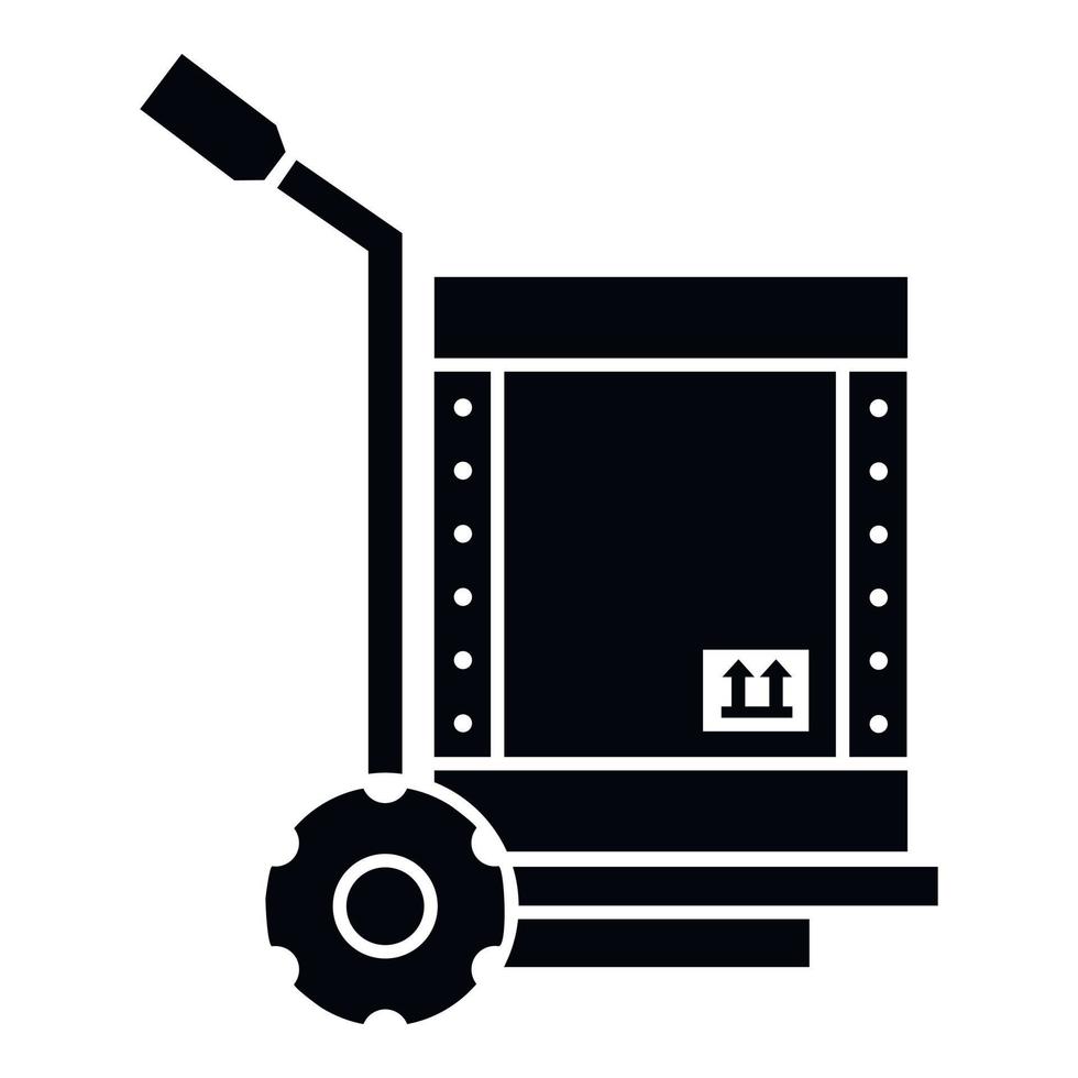 Hand warehouse cart icon, simple style vector