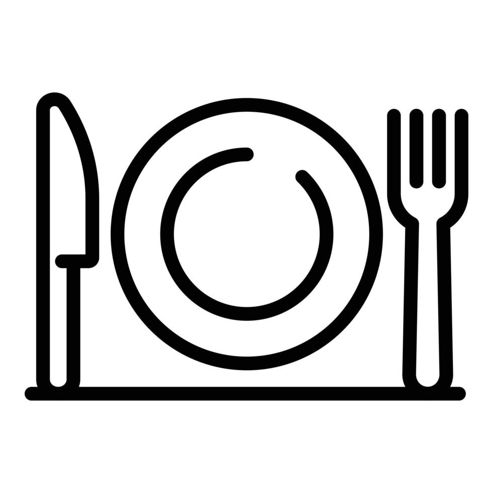 icono de platos de cocina, estilo de esquema vector