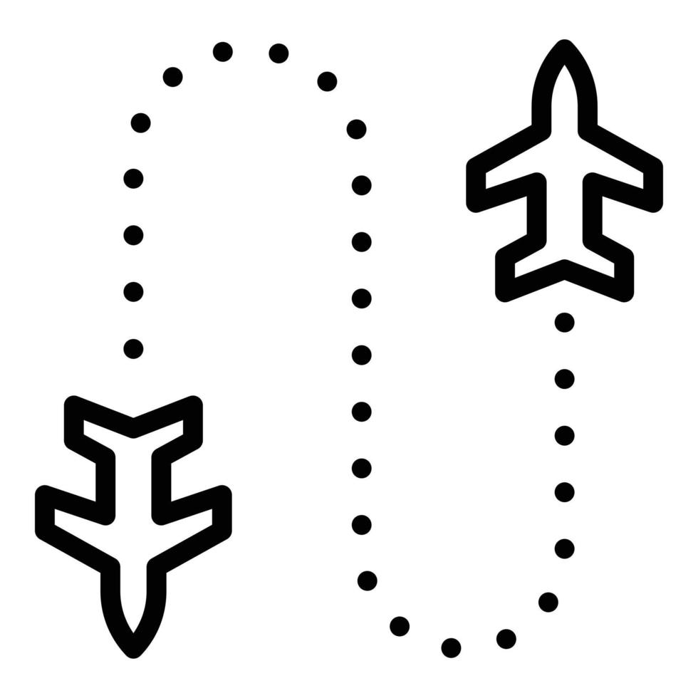 Flight route icon, outline style vector