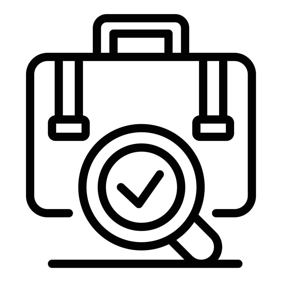 Luggage control icon, outline style vector