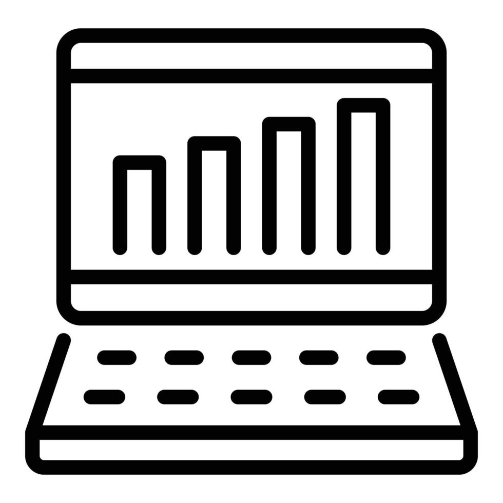 Graph loan chart icon, outline style vector