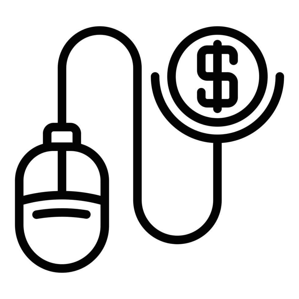 Computer mouse loan icon, outline style vector