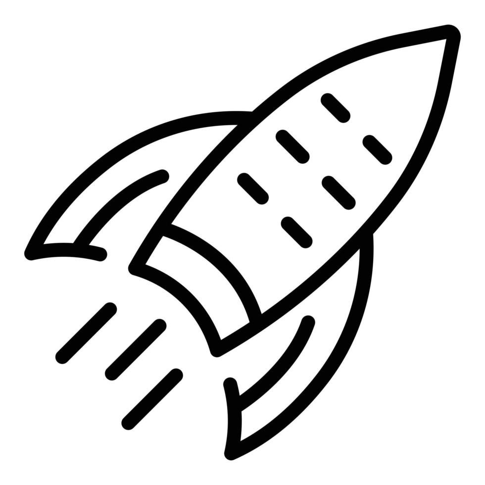 Goal rocket icon, outline style vector