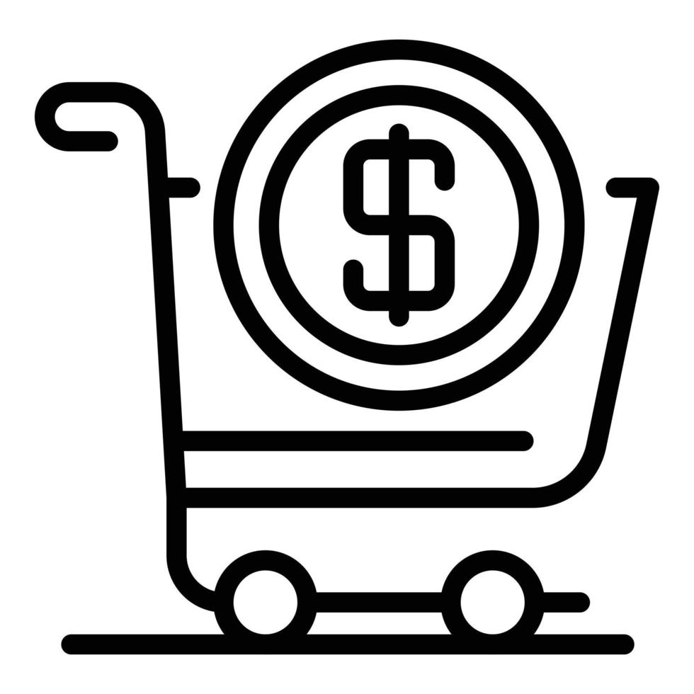 Money loan cart icon, outline style vector