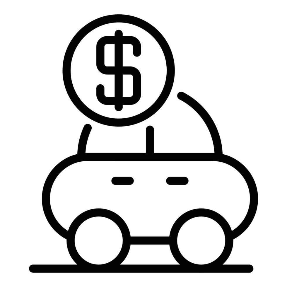 Loan car icon, outline style vector