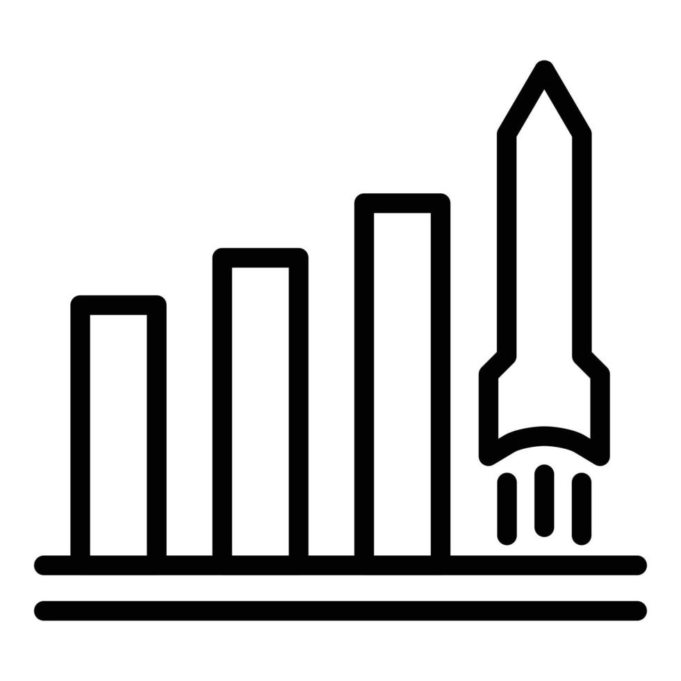 Business start up rocket icon, outline style vector