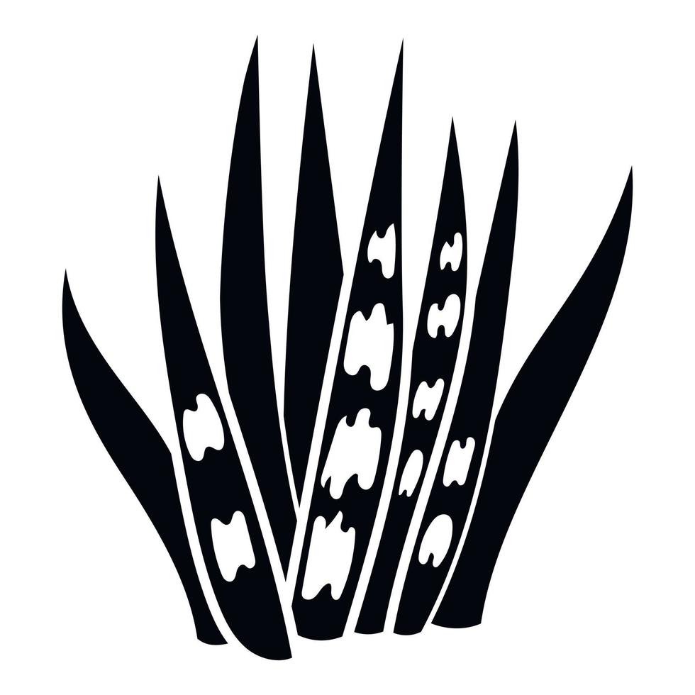 Long leaf succulent icon, simple style vector