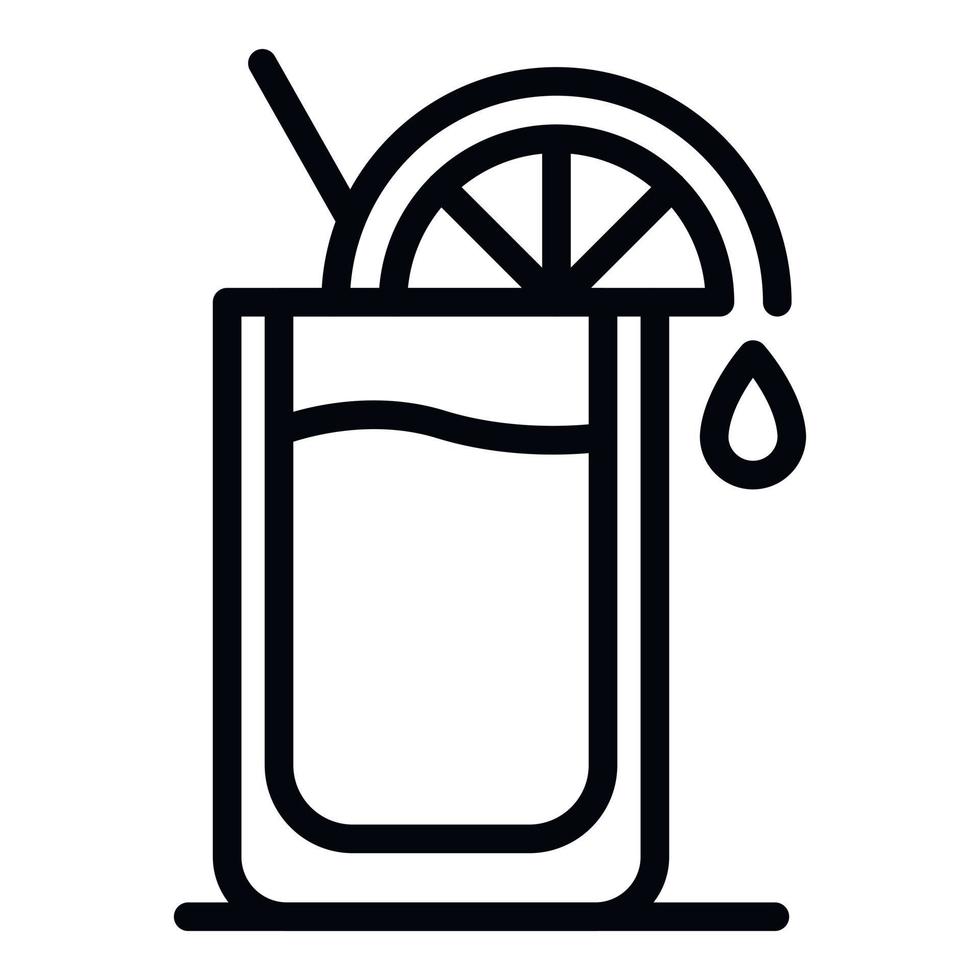 Glass of lemonade icon, outline style vector