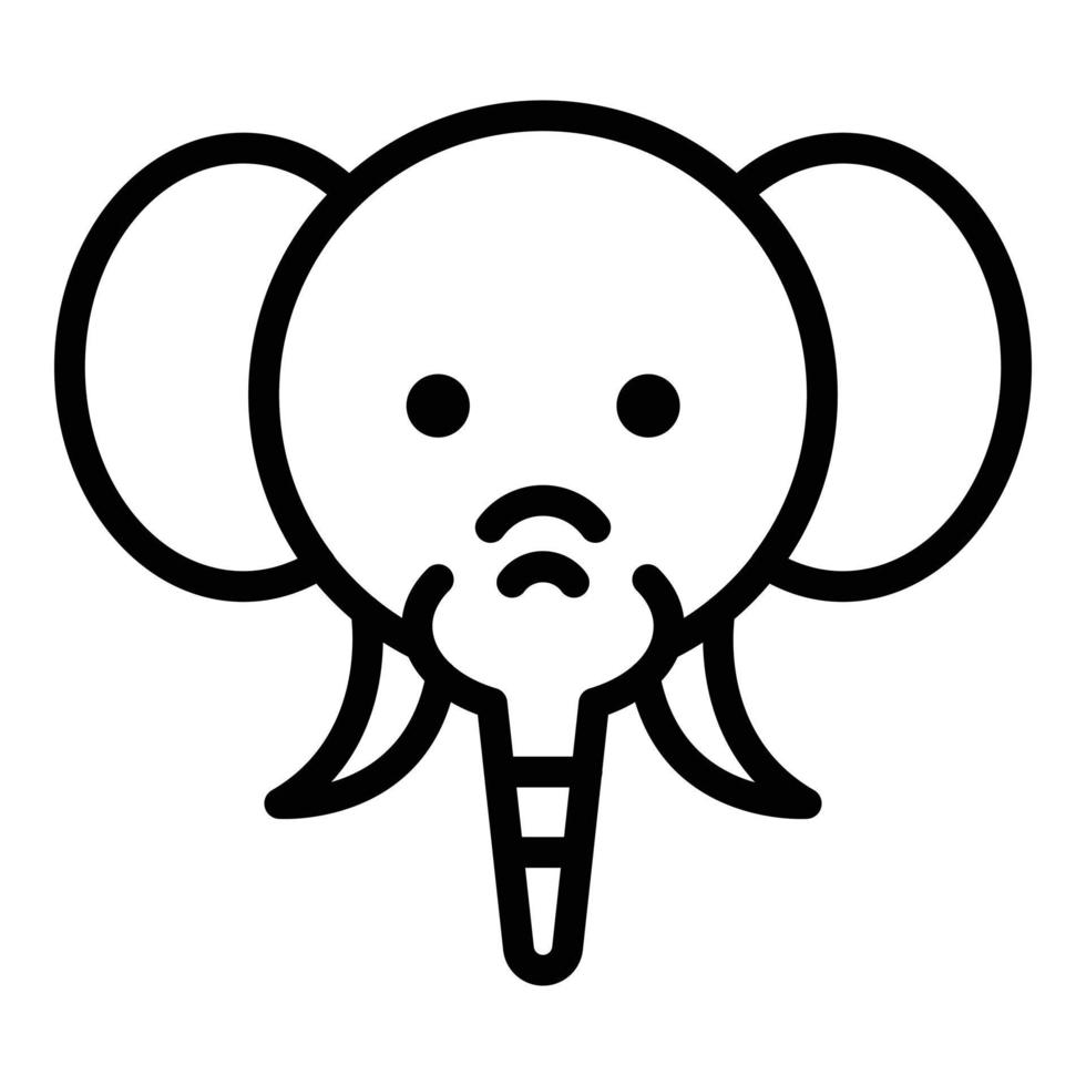 Elephant head icon, outline style vector