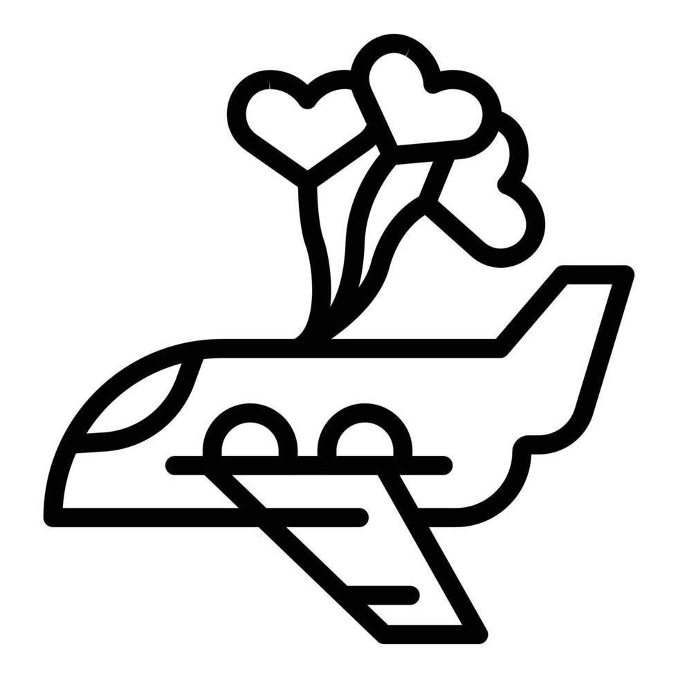 icono de plano de ceremonia de boda, estilo de contorno vector