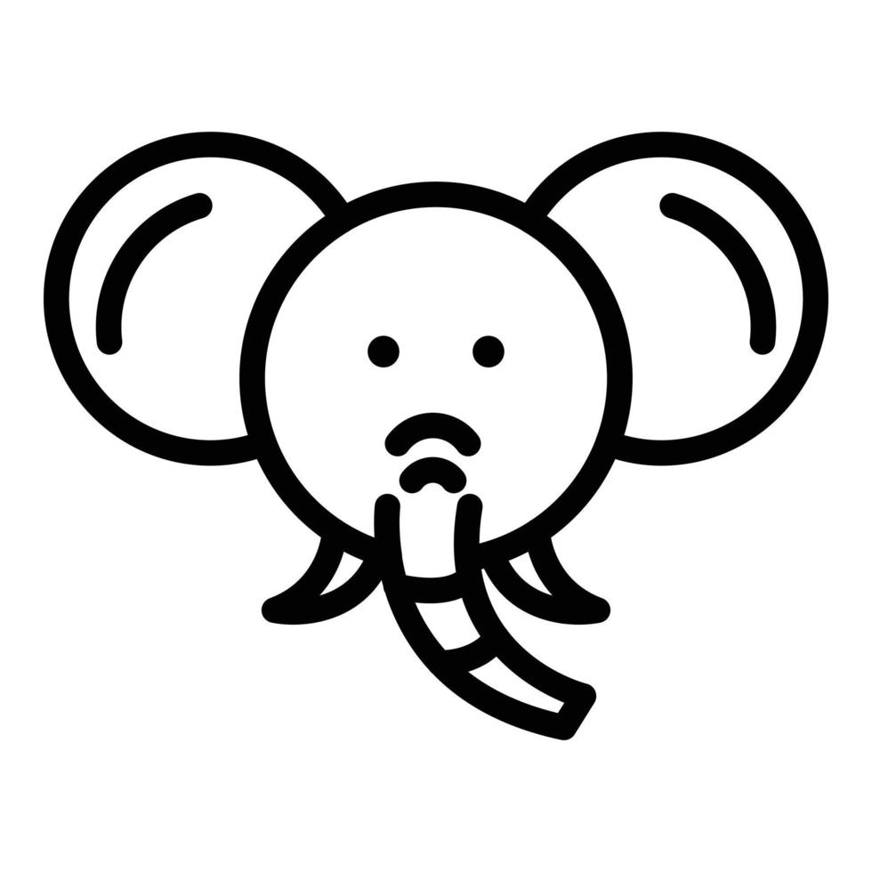 Zoo elephant icon, outline style vector