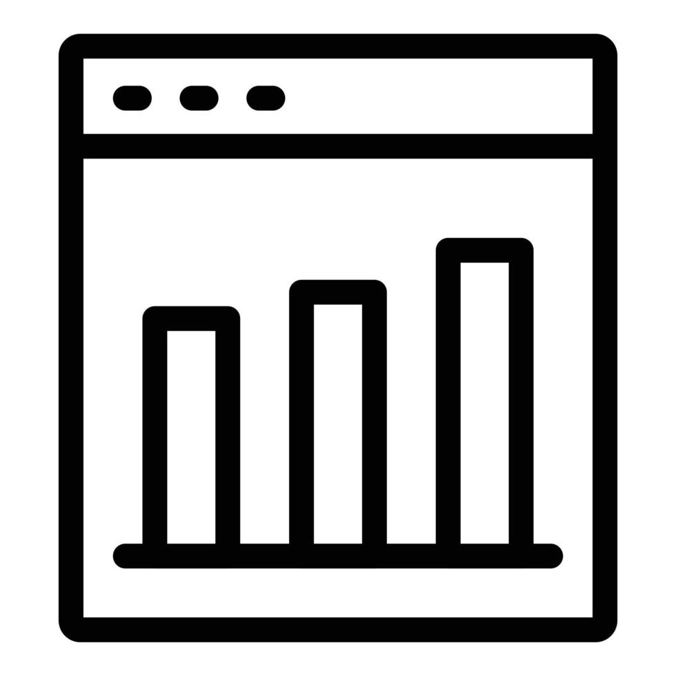 Web page graph icon, outline style vector