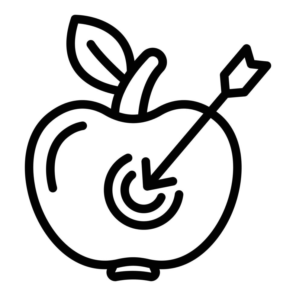 Apple goal achievement icon, outline style vector