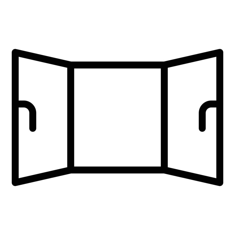 Big window house icon, outline style vector