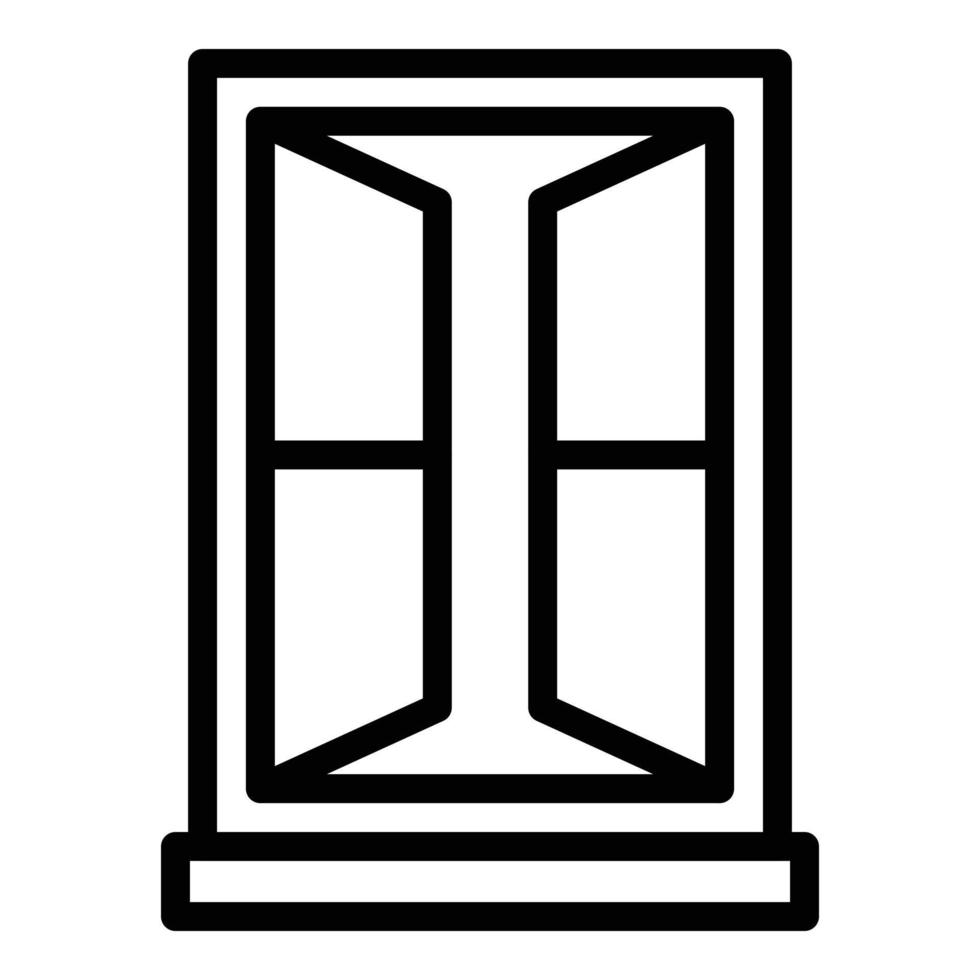 Open window frame icon, outline style 15677336 Vector Art at Vecteezy