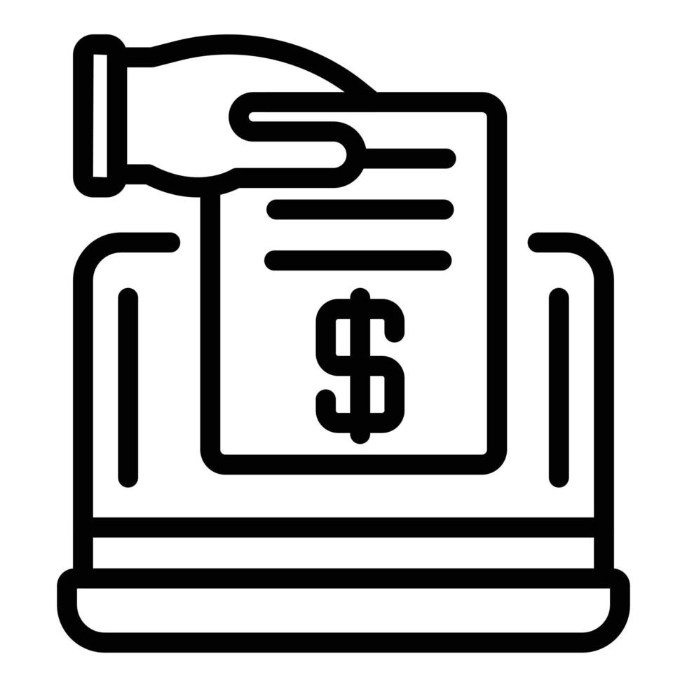 Take online loan icon, outline style vector