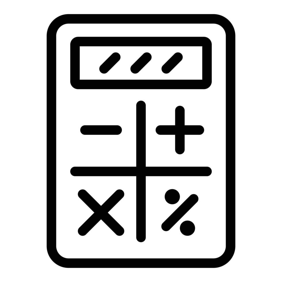 Finance calculator icon, outline style vector
