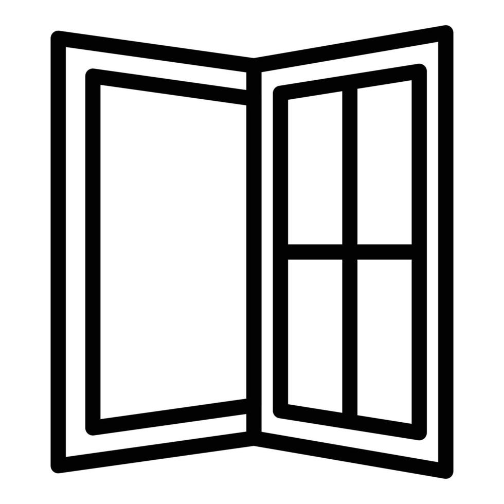 Open office window icon, outline style vector