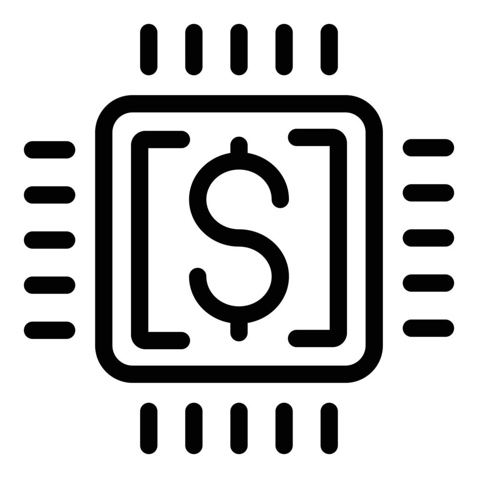 Money processor icon, outline style vector