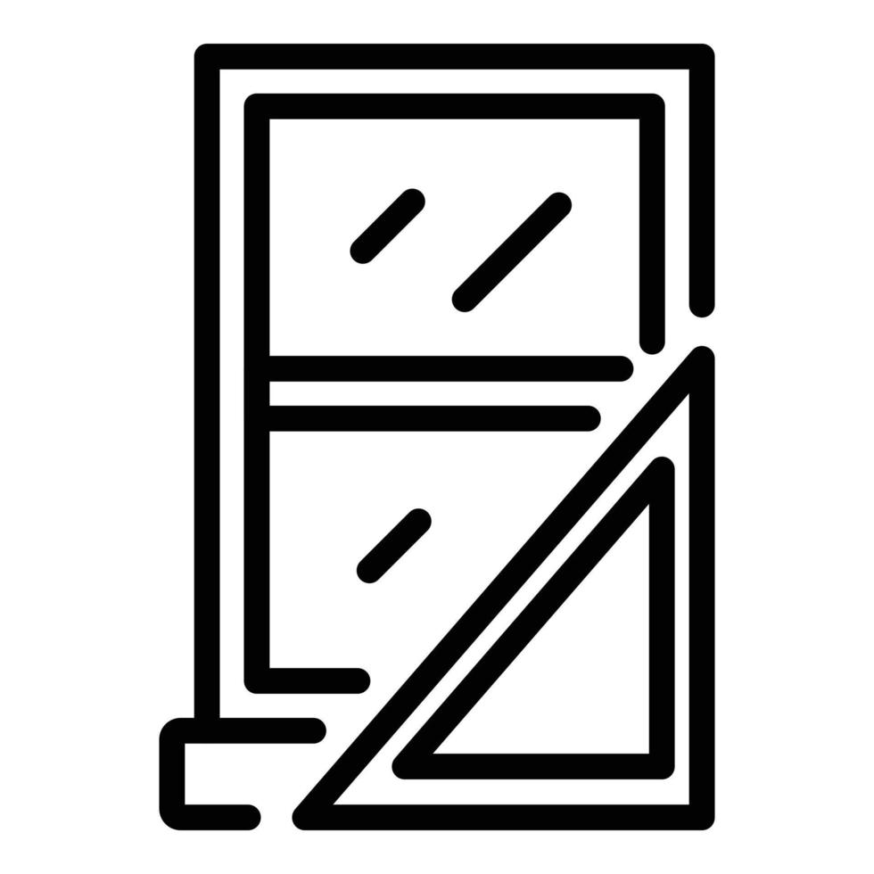 Window measurement icon, outline style vector