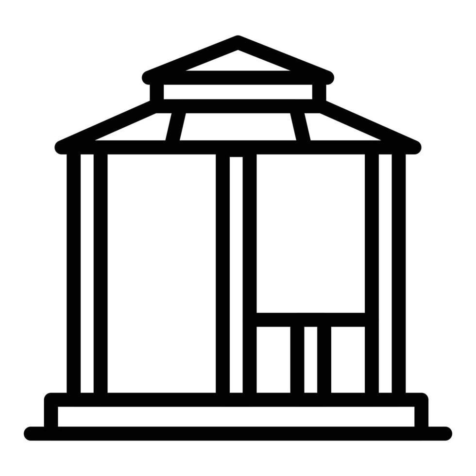 Wood gazebo icon, outline style vector