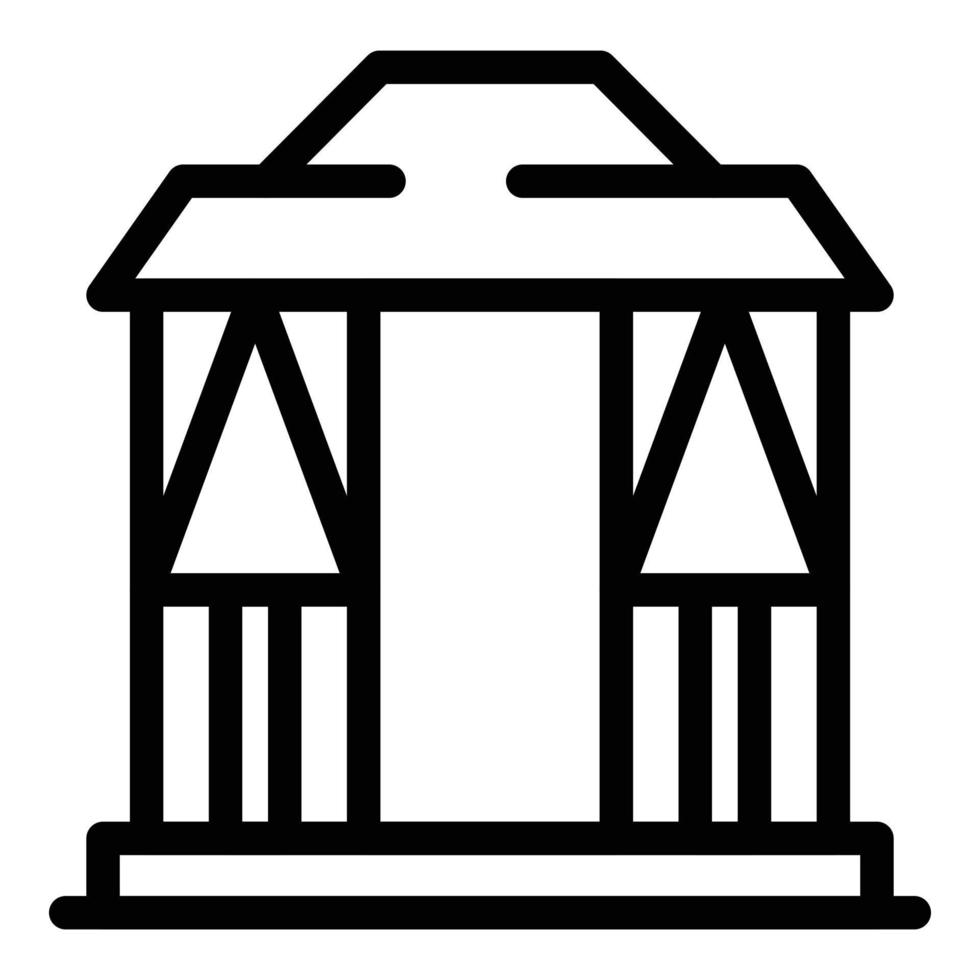 Pergola gazebo icon, outline style vector