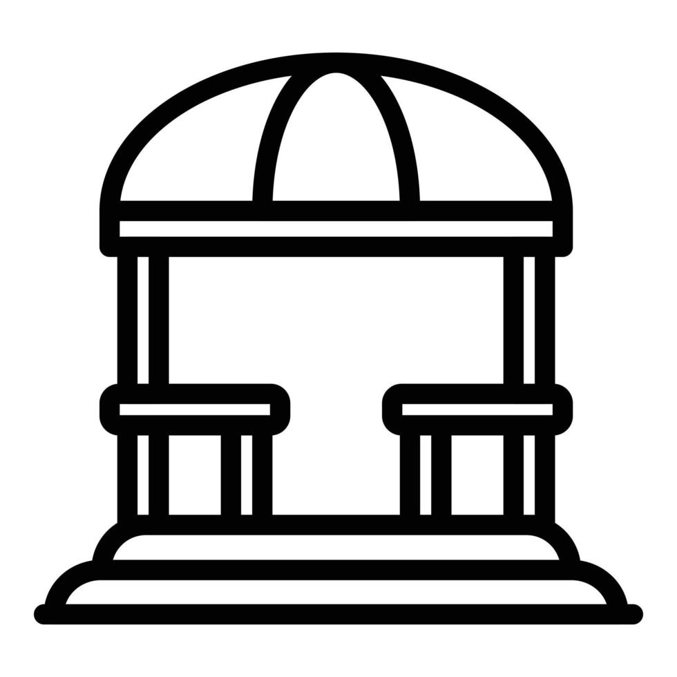 Gazebo icon, outline style vector