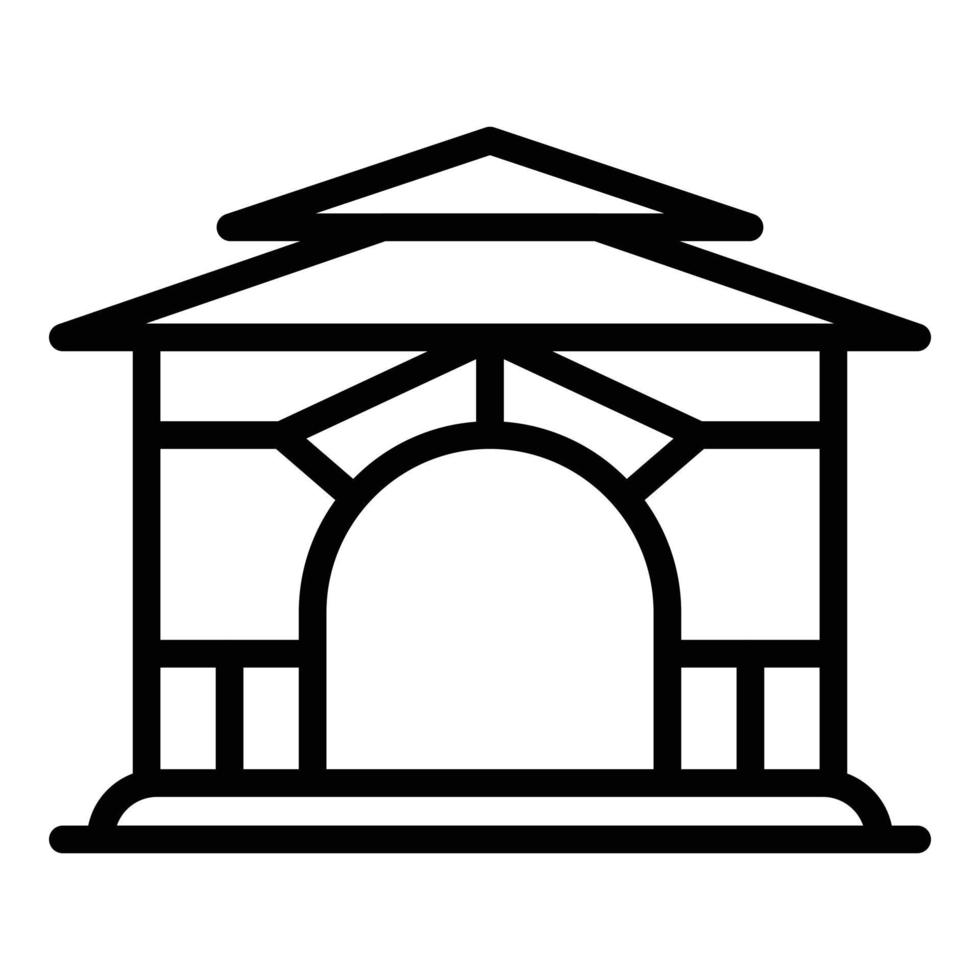 Pavilion gazebo icon, outline style vector