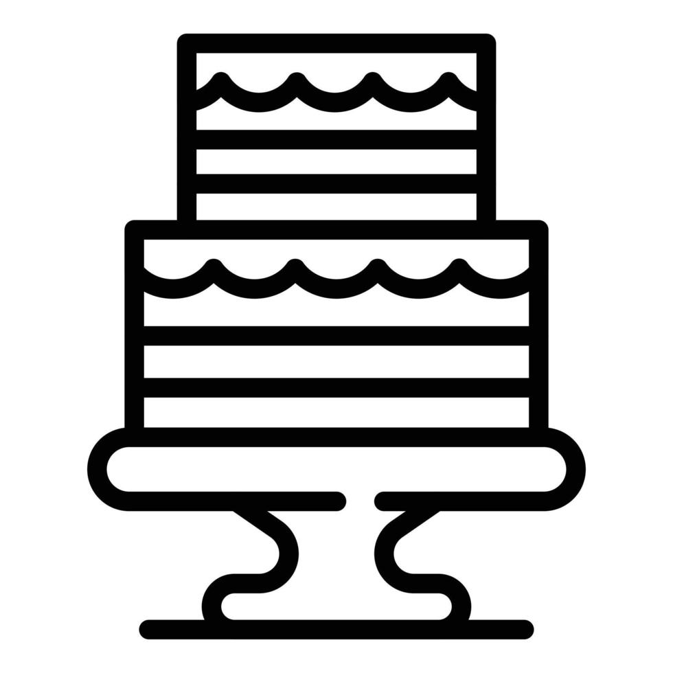 Wedding ceremony cake icon, outline style vector