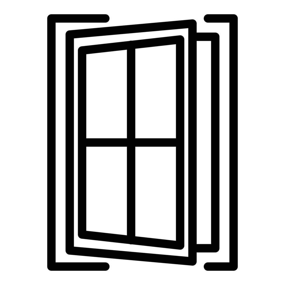 Cross window icon, outline style vector