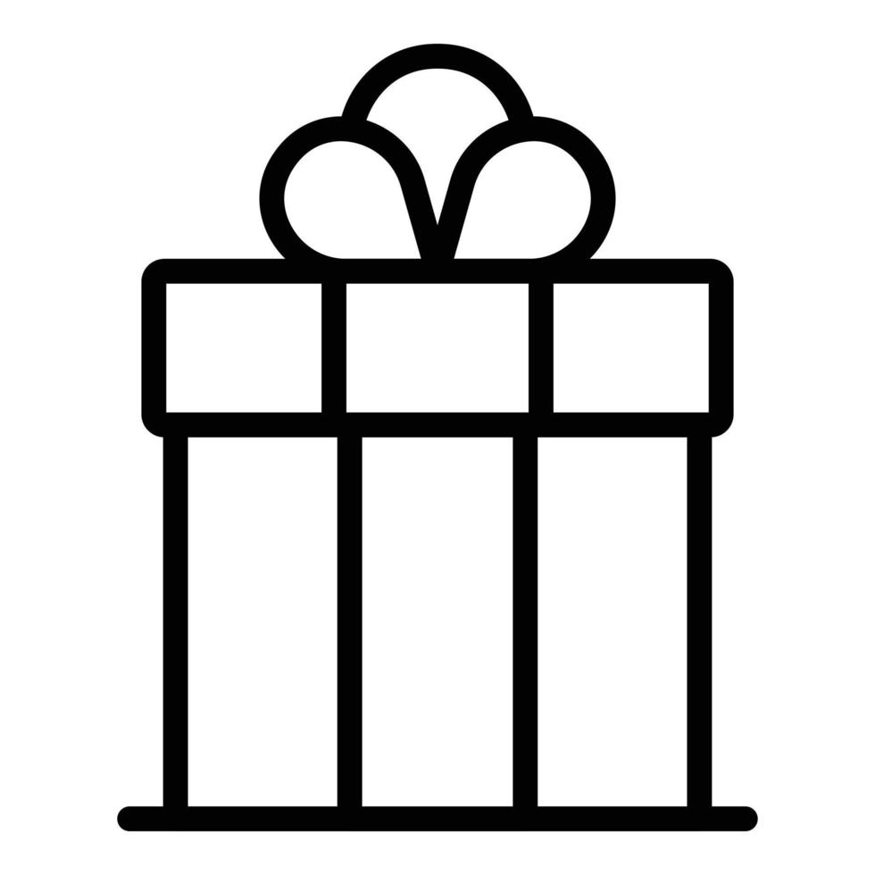 Wedding gift box icon, outline style vector