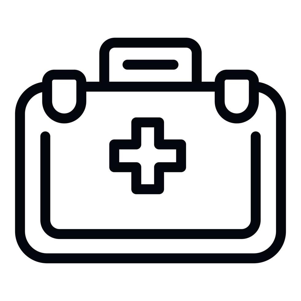 First aid kit icon, outline style vector