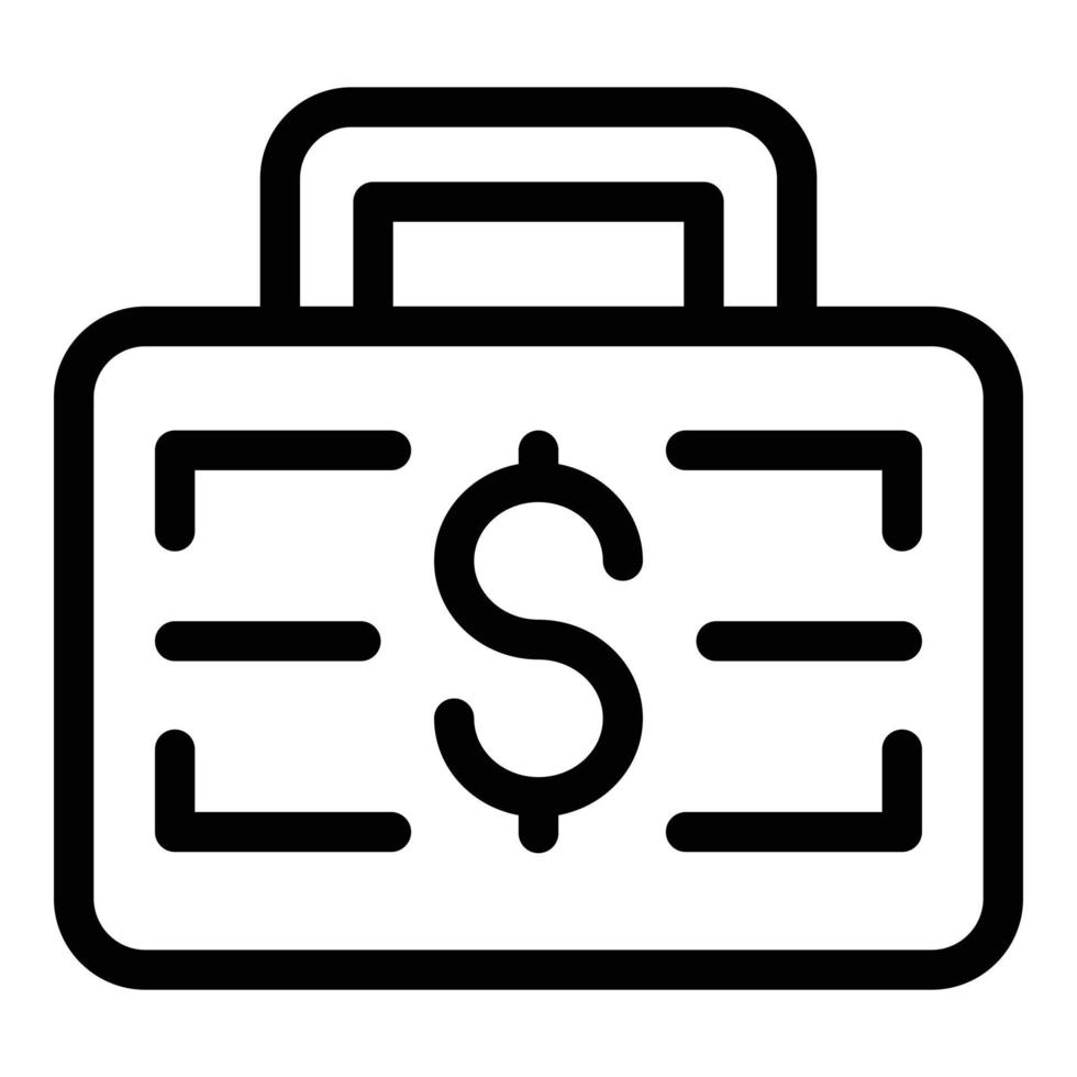 icono de caja de dinero, estilo de contorno vector