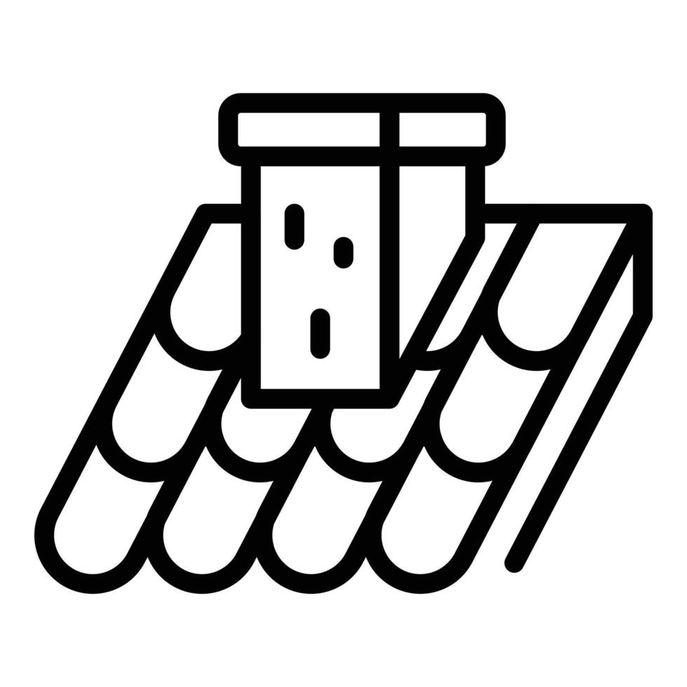 House roof chimney icon, outline style vector