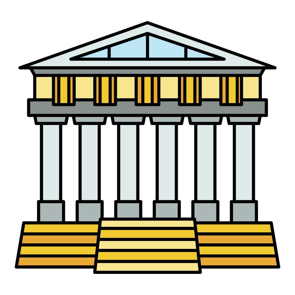 Greek temple icon color outline vector