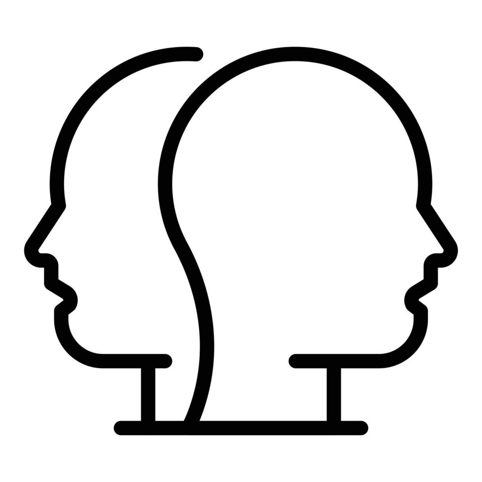 Excellence heads icon, outline style vector