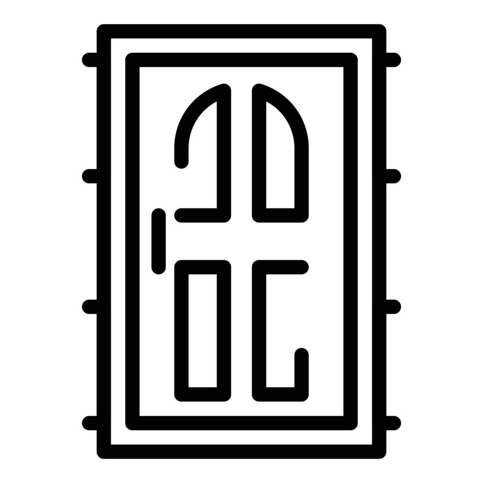 icono de la puerta de la casa, estilo de esquema vector