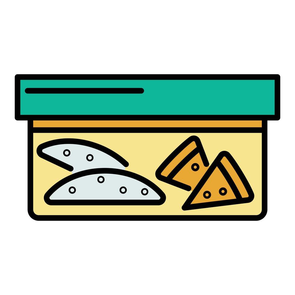 Lunchbox icon color outline vector