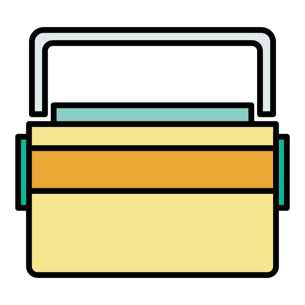 Big lunchbox icon color outline vector