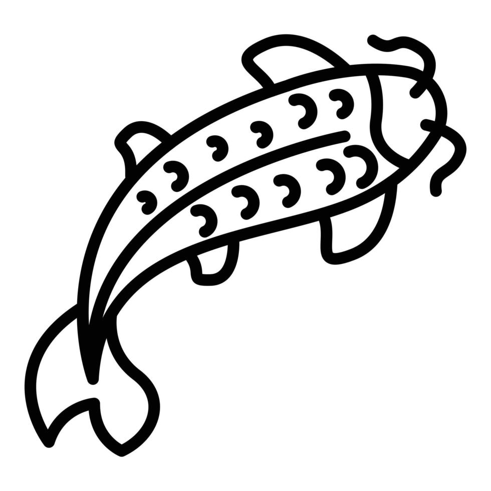 Koi carp icon, outline style vector