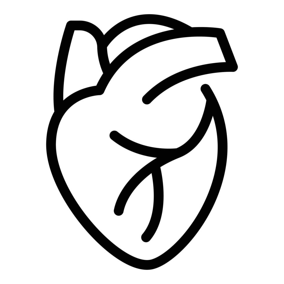 Organ human heart icon, outline style vector