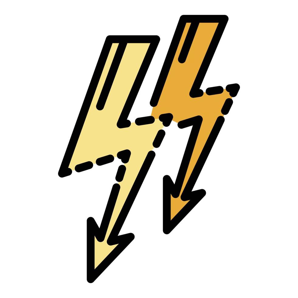 Light bolt icon color outline vector