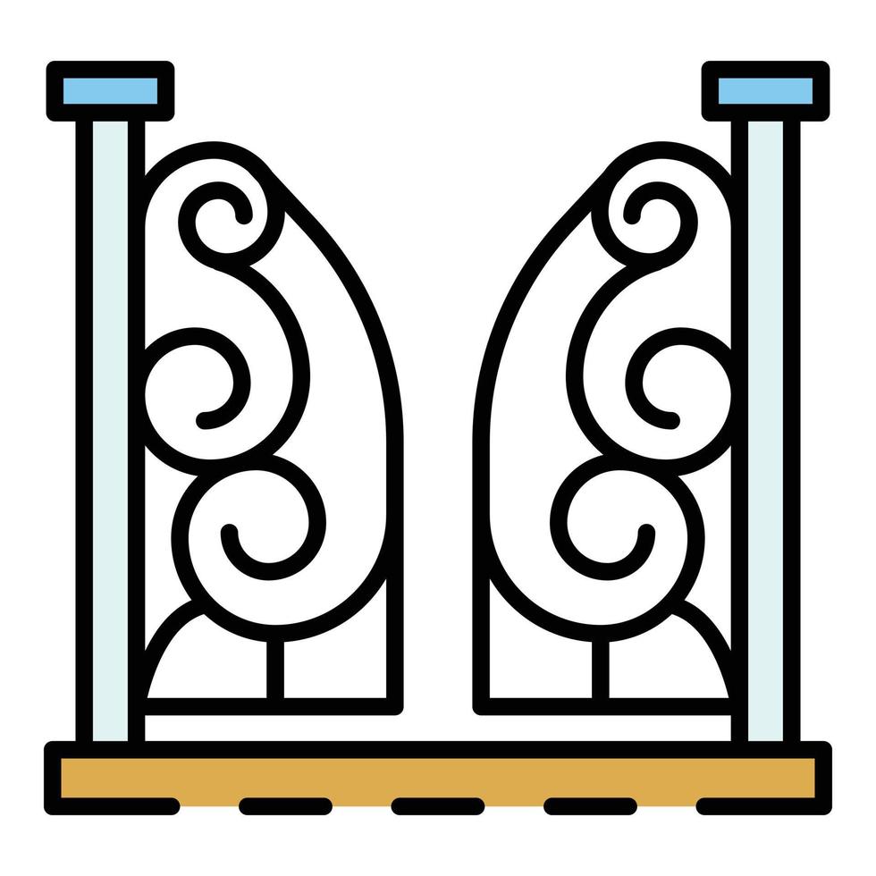 Vector de contorno de color de icono de puerta de yunque