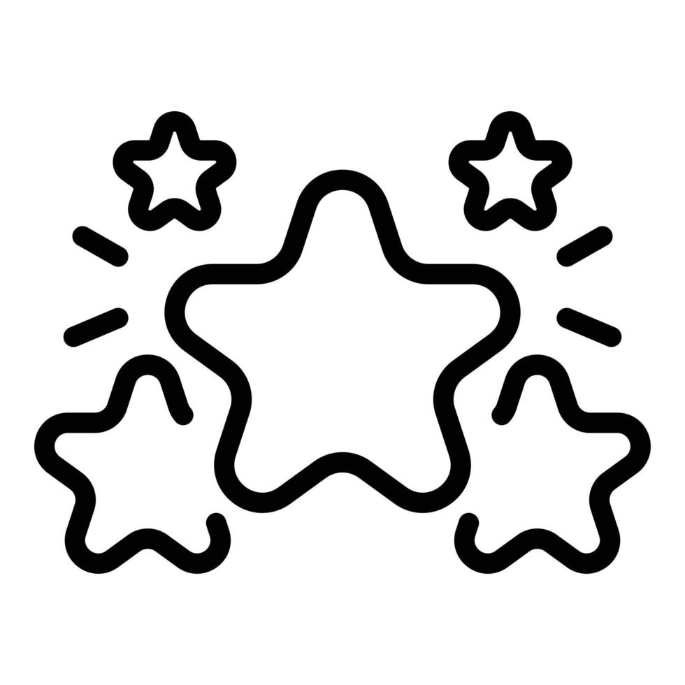 icono de calificación de cinco estrellas, estilo de esquema vector