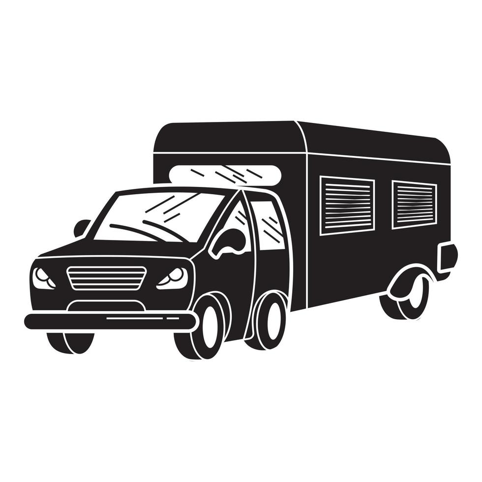 Family motorhome icon, simple style vector